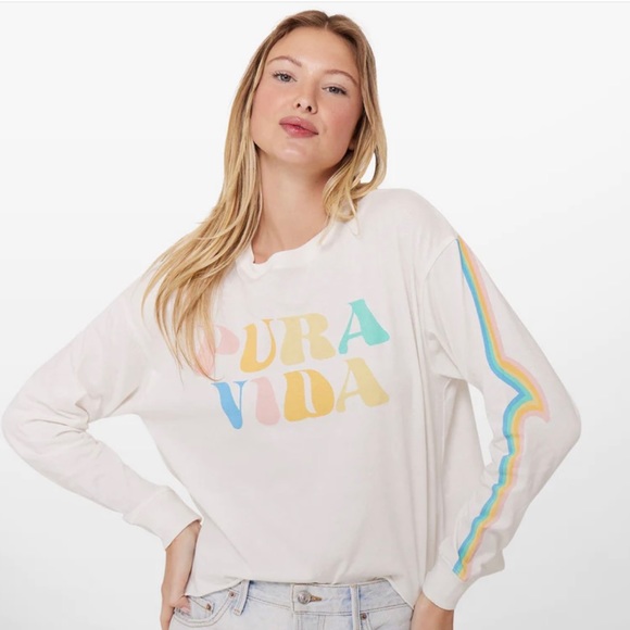 Pura Vida Rainbow Wave Top and Bottom Set - Picture 1 of 2